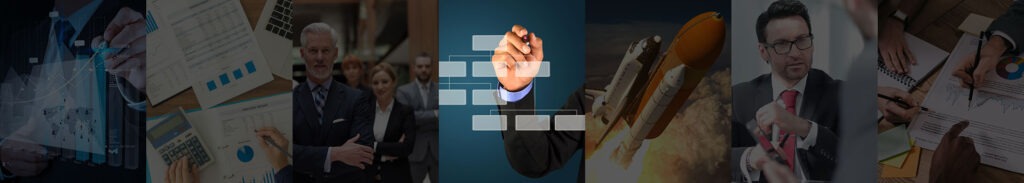 businessman drawing an organization chart